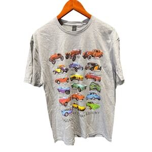 Gildan (Grey) Italian Sport Cars History Graphic T-Shirt Mens L